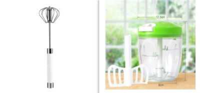 Push & Spin Stainless Steel Egg Whisk Mixer