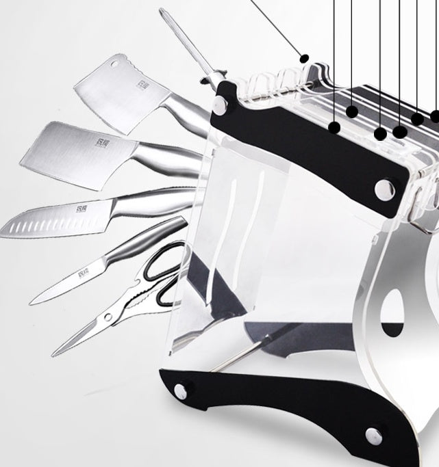 Clear Acrylic Knife Holder for Safe, Stylish Counter Storage