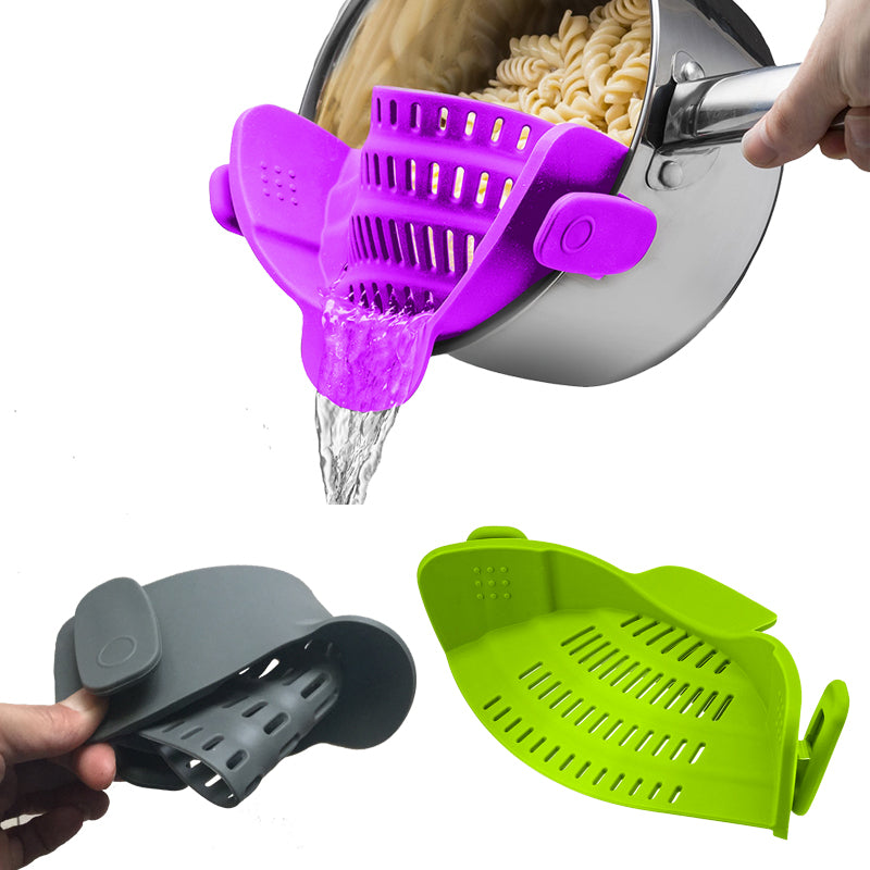 Clip-On Silicone Strainer for Easy, Mess-Free Draining