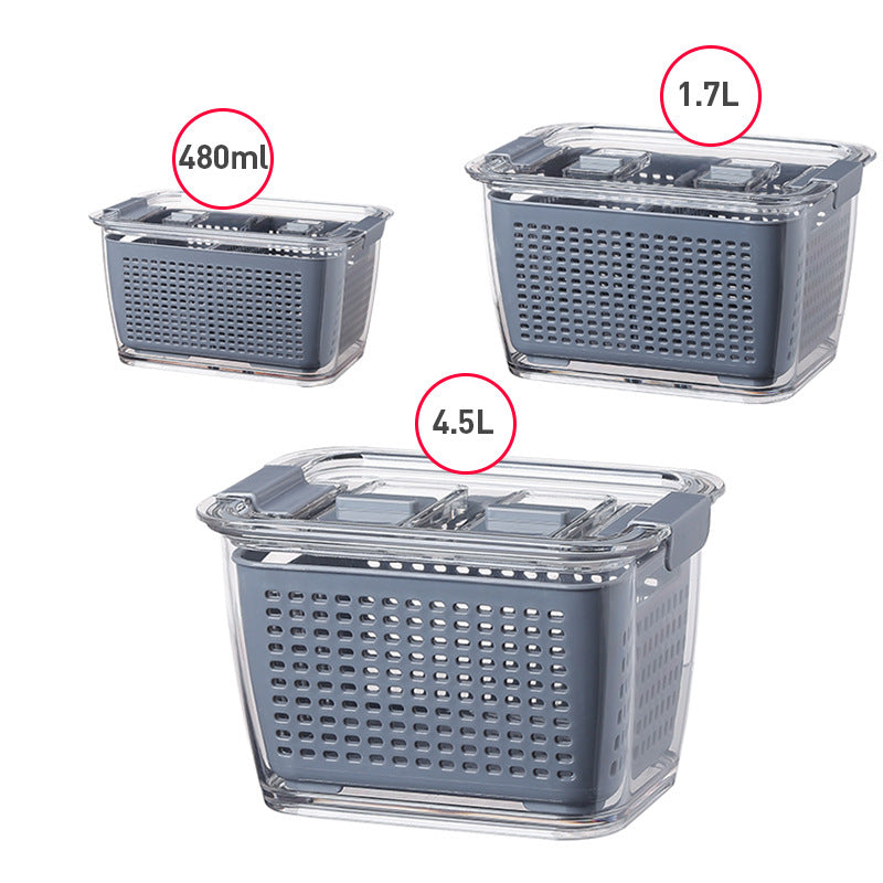Easy-Drain Crisper Containers for Longer-Lasting Produce