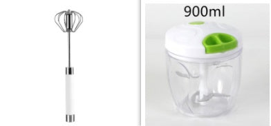 Push & Spin Stainless Steel Egg Whisk Mixer