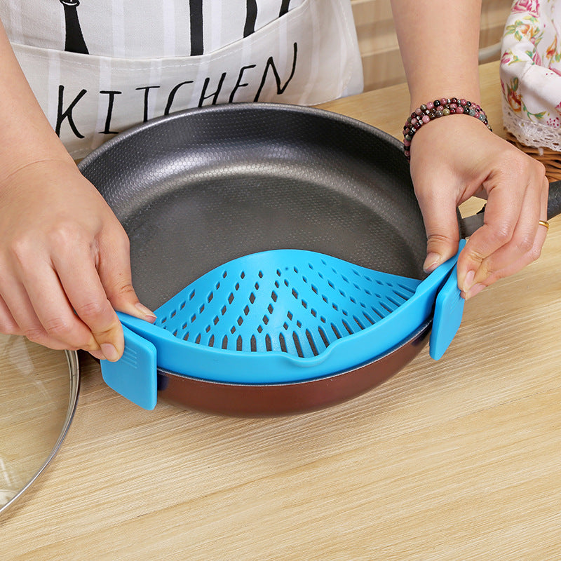 Clip-On Silicone Strainer for Easy, Mess-Free Draining