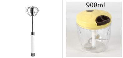 Push & Spin Stainless Steel Egg Whisk Mixer