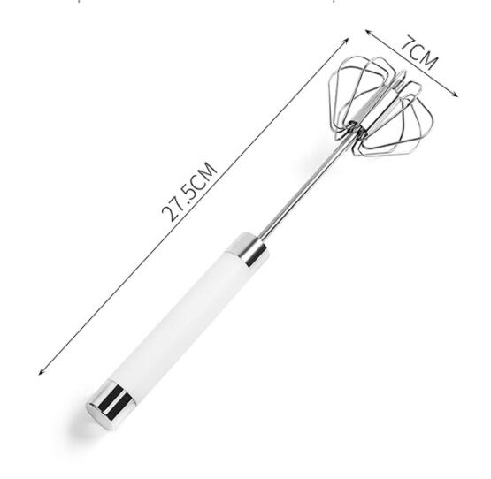 Push & Spin Stainless Steel Egg Whisk Mixer