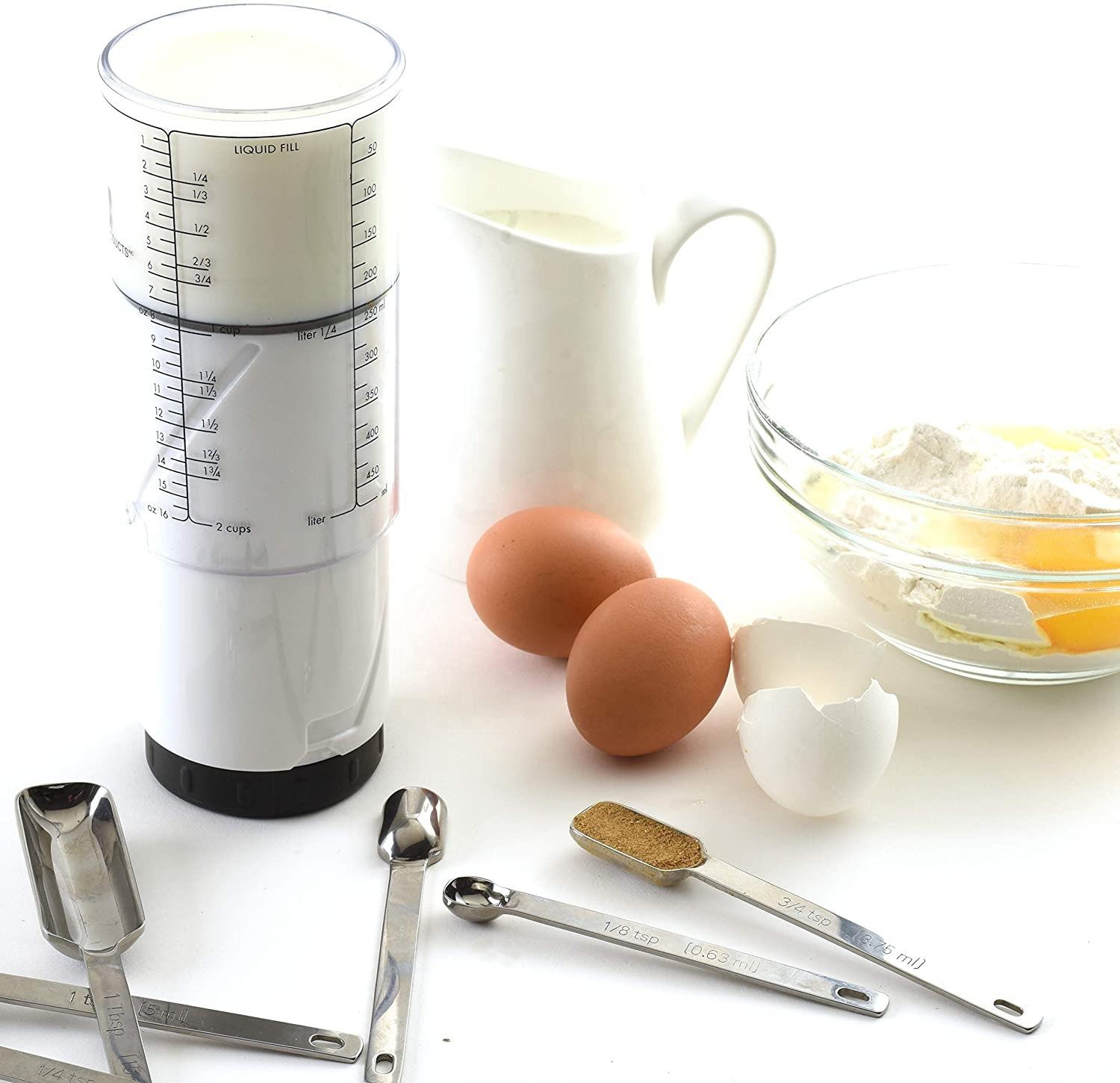 Easy-Measure Adjustable Cup for Sticky and Dry Ingredients