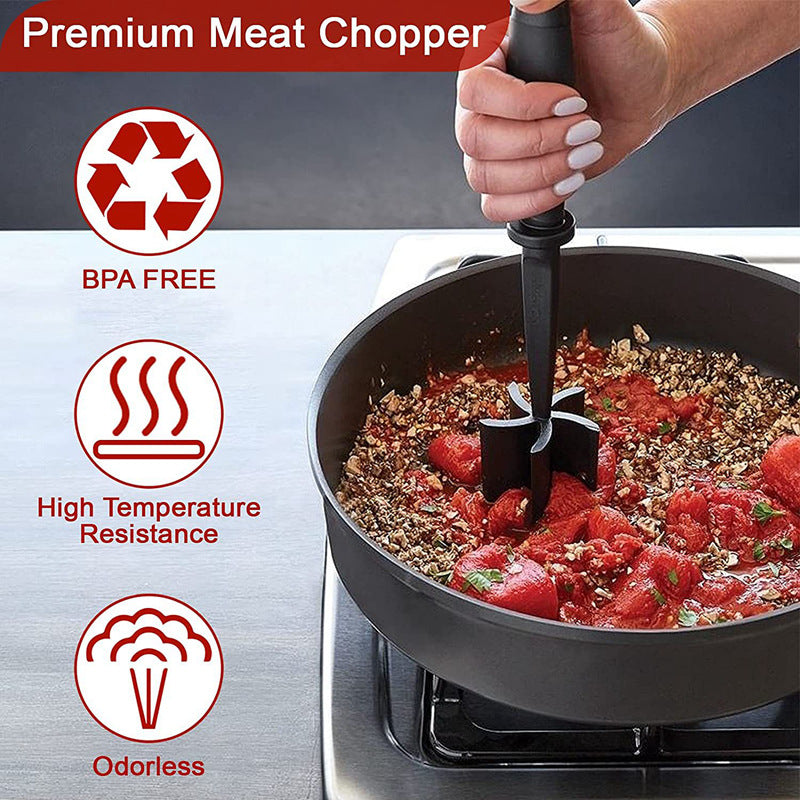 Meat Masher & Mixing Stick for Quick, Easy Cooking