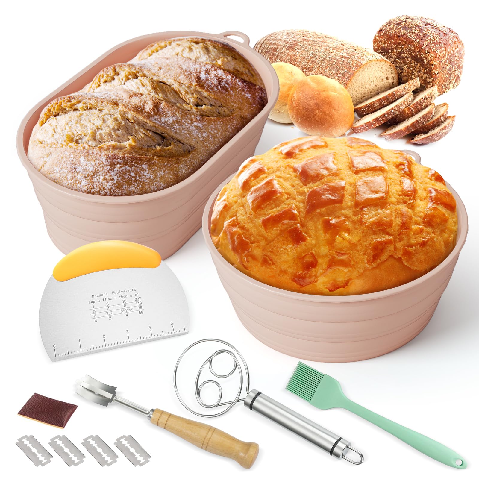 Silicone Banneton Set for Easy, Perfect Sourdough Proofing