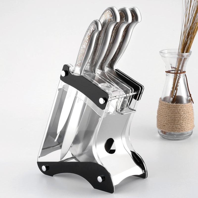 Clear Acrylic Knife Holder for Safe, Stylish Counter Storage