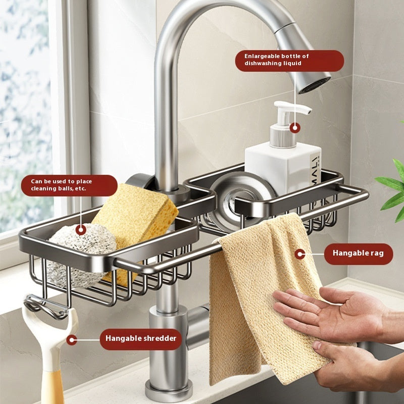 Faucet Storage Rack for Clean, Organized Kitchen Sinks