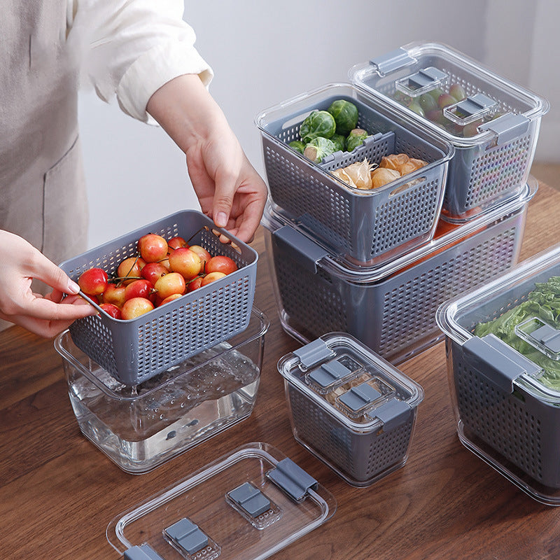 Easy-Drain Crisper Containers for Longer-Lasting Produce