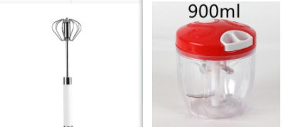 Push & Spin Stainless Steel Egg Whisk Mixer