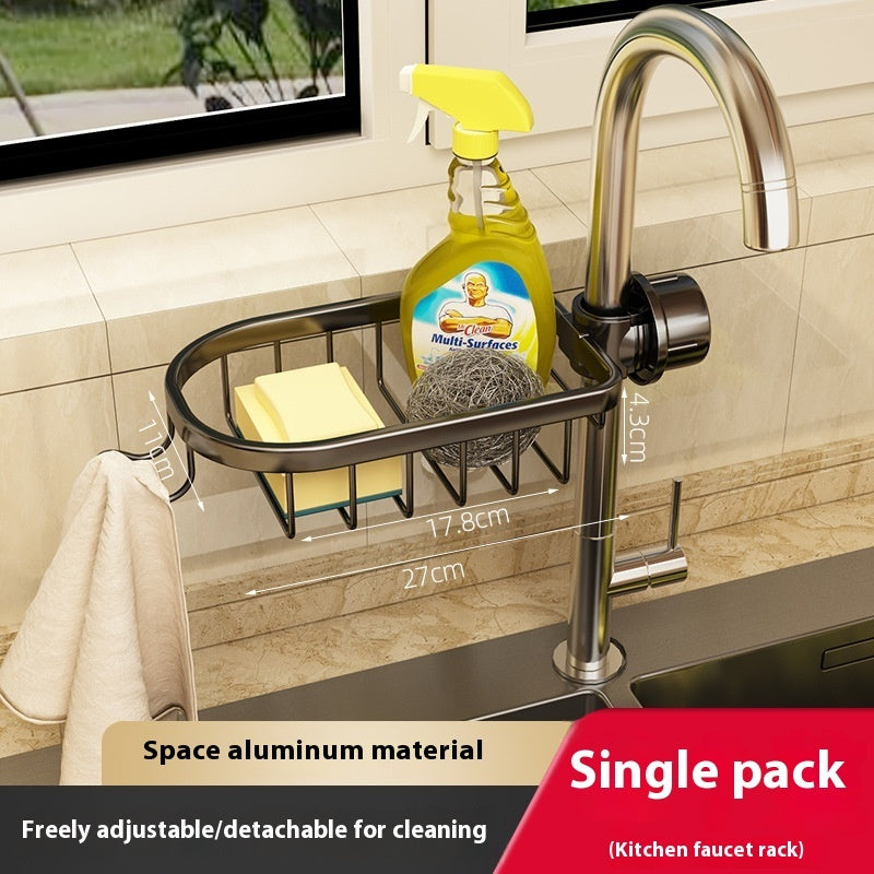 Faucet Storage Rack for Clean, Organized Kitchen Sinks