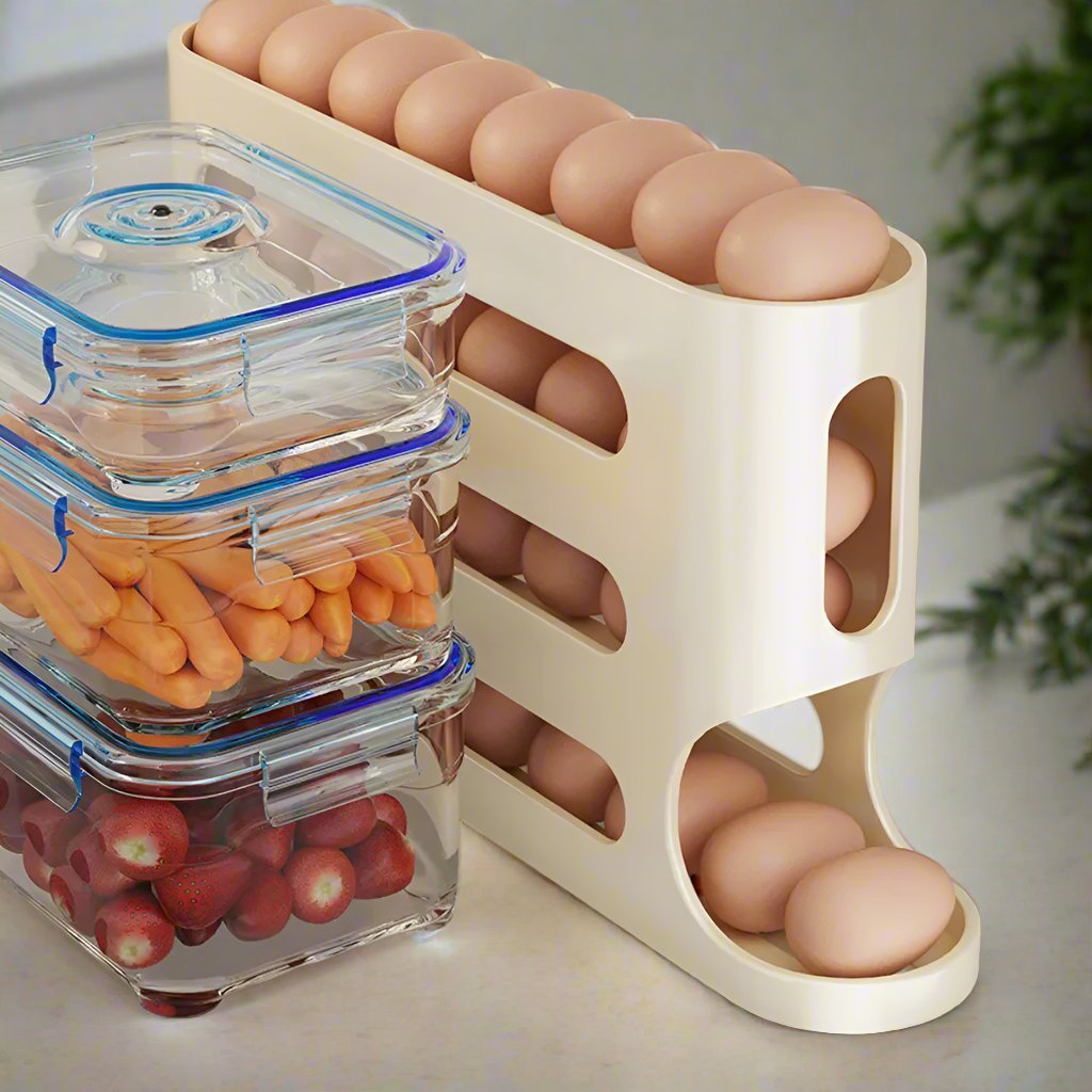 4-Tier Egg Storage Box for Fresh, Organized Fridge