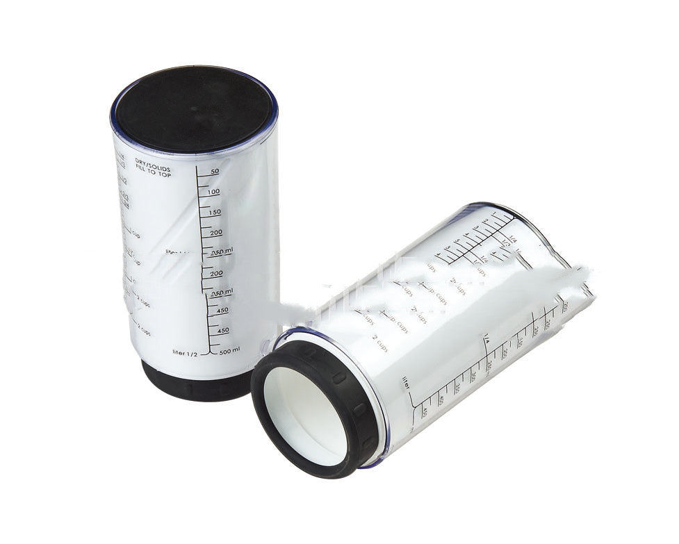 Easy-Measure Adjustable Cup for Sticky and Dry Ingredients