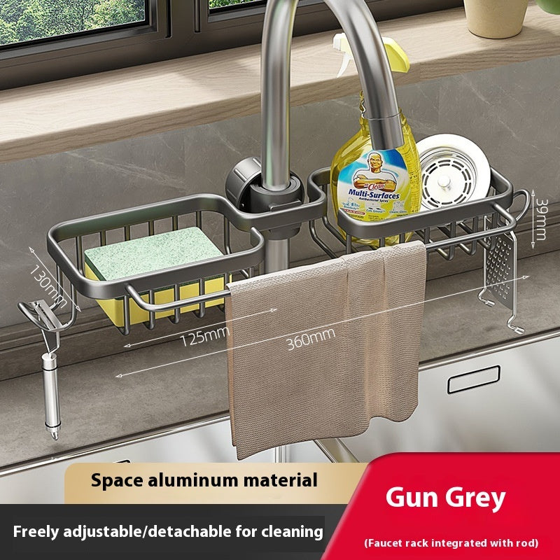 Faucet Storage Rack for Clean, Organized Kitchen Sinks