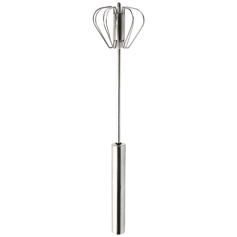 Push & Spin Stainless Steel Egg Whisk Mixer